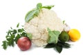 Raw cauliflower isolated on white Royalty Free Stock Photo