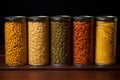 Raw cereals grains in jar. Generate Ai