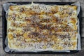 Raw cheese pie ready for baking. Royalty Free Stock Photo