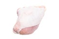 Raw chicken breast with chicken skin isolated white background