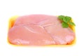 Raw Chicken breast in yellow plastic box