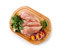 Raw chicken breasts on cutting board Royalty Free Stock Photo