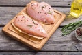 Raw chicken breasts Royalty Free Stock Photo