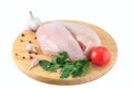 Raw chicken Breasts on a white background. Royalty Free Stock Photo
