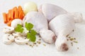 Raw Chicken Casserole Ingredients Royalty Free Stock Photo