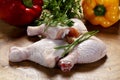 Raw chicken drumstick Royalty Free Stock Photo