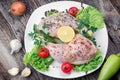 Raw chicken drumstick and raw chicken breast with spices ready to prepare meal Royalty Free Stock Photo