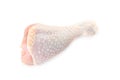 Raw chicken drumstick on white background. Royalty Free Stock Photo