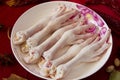 Raw chicken feet close up. Chinese food Royalty Free Stock Photo