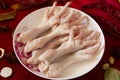 Raw chicken feet close up. Chinese food Royalty Free Stock Photo