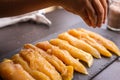 Raw chicken fille closeup on the kitchen table Royalty Free Stock Photo