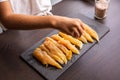 Raw chicken fille closeup on the kitchen table Royalty Free Stock Photo