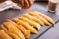 Raw chicken fille closeup on the kitchen table Royalty Free Stock Photo