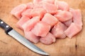 Raw chicken fillet chunks Royalty Free Stock Photo