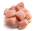 Raw chicken fillet chunks isolated Royalty Free Stock Photo