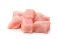 Raw chicken fillet chunks Royalty Free Stock Photo