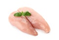 Raw chicken fillet on white background. Fresh meat products Royalty Free Stock Photo