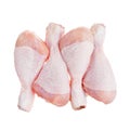 Group of Raw chicken leg drumsticks isolated on a white background Royalty Free Stock Photo