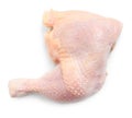 Raw chicken leg quarter isolated on white. Fresh meat Royalty Free Stock Photo