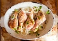 Raw chicken legs with spices Royalty Free Stock Photo