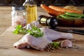 Raw chicken legs with spices and vegetables Royalty Free Stock Photo