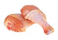 Raw chicken legs on a white background Royalty Free Stock Photo