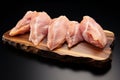 Raw chicken laying on the chopping board