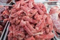 Raw chicken necks for sale at the city market Royalty Free Stock Photo