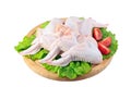 Raw chicken wings on the white background Royalty Free Stock Photo
