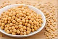 Raw Chickpea on wooden background