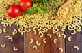 Raw Chifferi pasta background Royalty Free Stock Photo