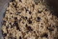 Raw Chocolate chips and oatmeal cookie batter Royalty Free Stock Photo