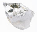 raw clear quartz (rock crystal) gemstone on white Royalty Free Stock Photo