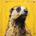 Raw And Confrontational Gold Marmot Painting By Ian Cole