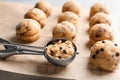 Raw cookie dough with chocolate chips Royalty Free Stock Photo