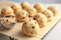 Raw cookie dough with chocolate chips and scoop Royalty Free Stock Photo
