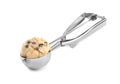 Raw cookie dough with chocolate chips in scoop Royalty Free Stock Photo