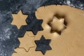 Raw Cookie dough on a slate plate. Royalty Free Stock Photo