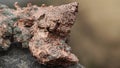 raw copper ore resting on a rock Royalty Free Stock Photo