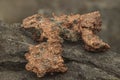 raw copper ore sample. Rocky natural background Royalty Free Stock Photo