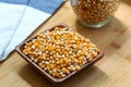Raw corn grains into a bowl Royalty Free Stock Photo