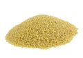 Raw couscous closeup isolated white