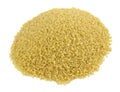 Raw couscous closeup isolated white