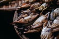 Raw crad sea food at local market in asia Royalty Free Stock Photo