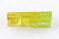 raw crystal of Heliodor (yellow beryl) on white Royalty Free Stock Photo