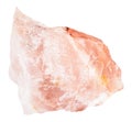 Raw crystal of rose quartz gemstone isolated Royalty Free Stock Photo