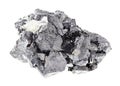 raw crystalline Magnetite rock on white