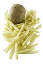 Raw cutted french frie Royalty Free Stock Photo