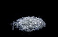 Raw diamonds isolated on black background. Royalty Free Stock Photo