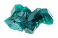 raw Dioptase (copper emerald) crystals on white